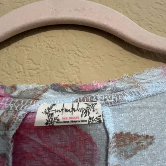 Intimately Free People Everything's Rosy Bodysuit Womens Small Pink Floral Boho - Picture 7 of 8